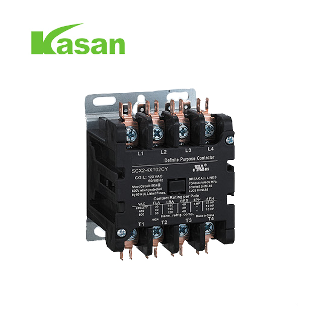 Contactor DP de 4 polos, 40 amperios, verificado por UL, contactor de bobina de 120 voltios CA